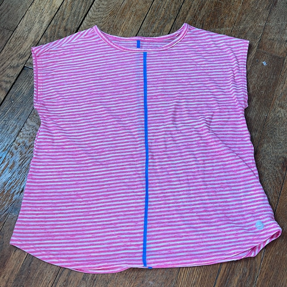Vineyard Vines pink and white stripe shirt